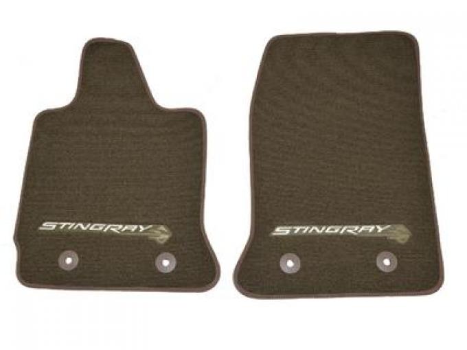 2014-2019 Floor Mats - Brownstone With Embroidered Stingray Logo And Script