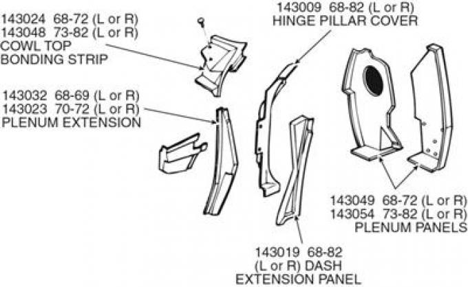 68-69 Plenum Side Extension - Left Hand Layup