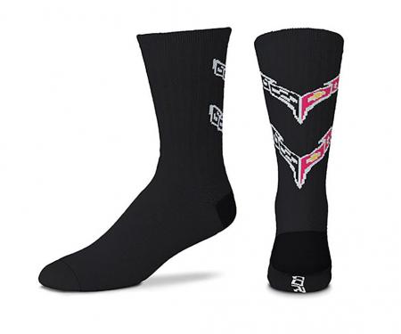 Corvette Emblem Black Crew Socks