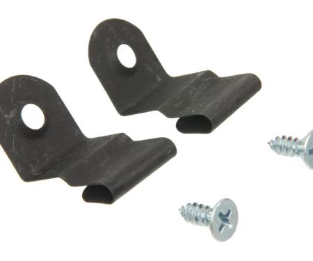 68-77 Door Panel Mounting Metal Clips with Screws - Set Of 2