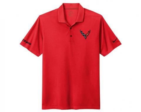 Men's Red C8 Z06 Corvette Nike Dri-Fit Polo