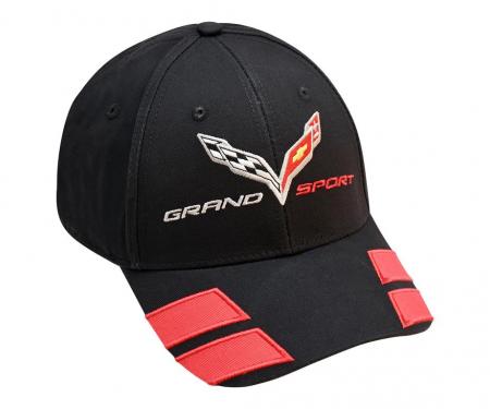 C7 Black Grand Sport Hat with Red Hashmarks