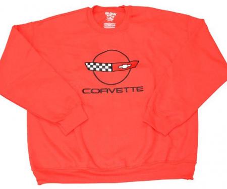 Sweatshirt With 84-90 Embroidered Emblem Red