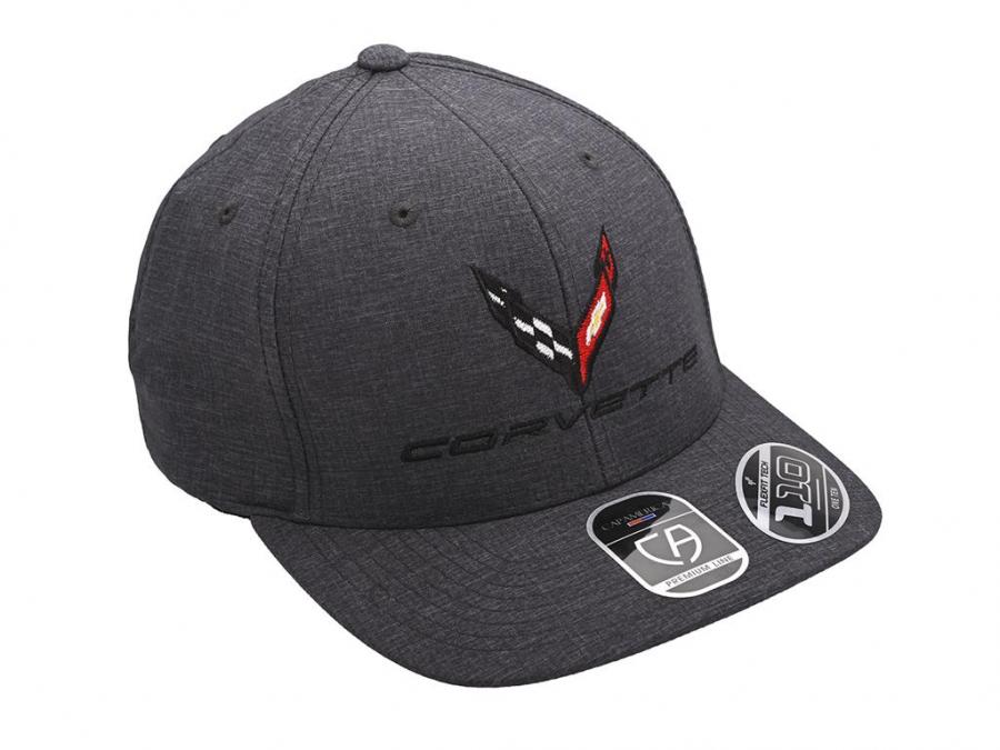 C8 Premium Hat Dark Motor Gray Vettes | Heather City Flex /Charcoal