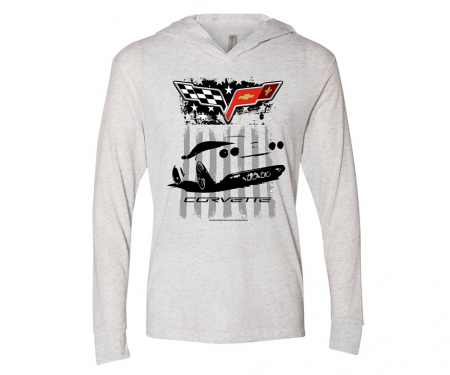 T-Shirt Ladies' Corvette Flag Hooded Long Sleeve