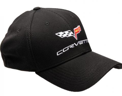Black Flexfit Performance Hat with C6 Embroidered Logo