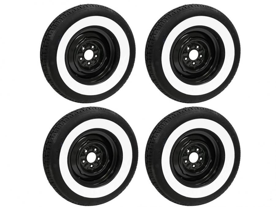 1953-1962 2-1/2” Whitewall American Classic Radial Tires with Wheels