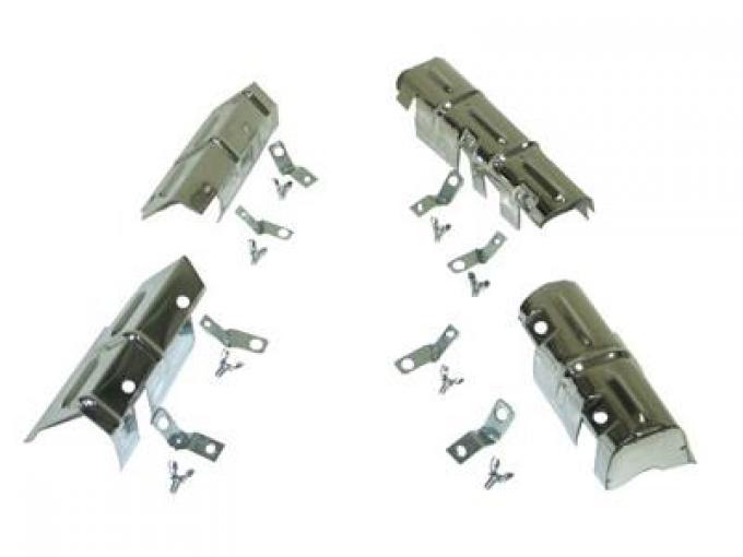 66-67 Ignition Shield Set - Lower With Brackets And Wingnuts