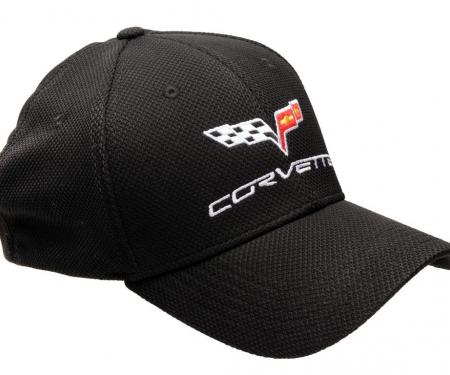 Black Flexfit Performance Hat with C6 Embroidered Logo