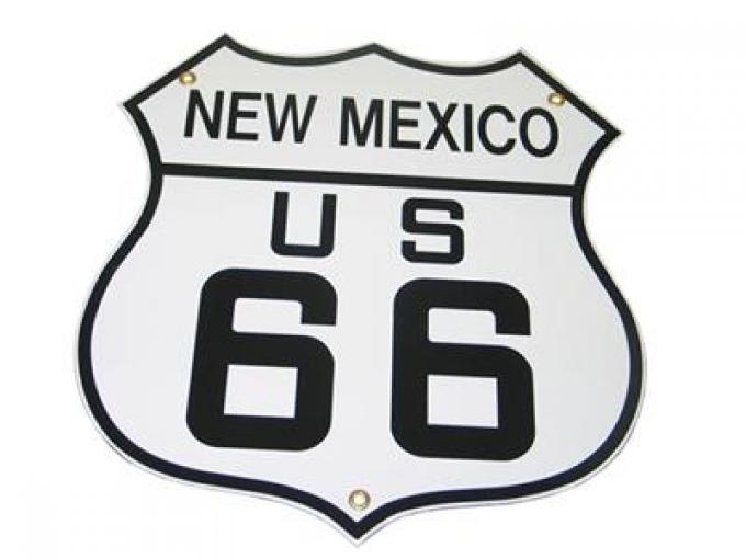 Porcelain Sign - Route 66 New Mexico 12" Diecut Porcelain Sign