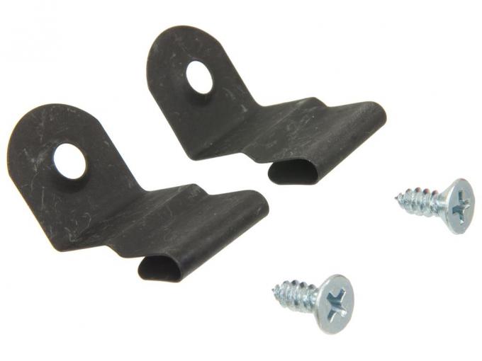 68-77 Door Panel Mounting Metal Clips with Screws - Set Of 2