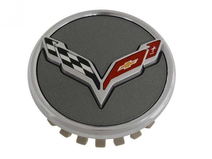 14-19 Wheel Center Cap Gray With C7 Logo - Factory