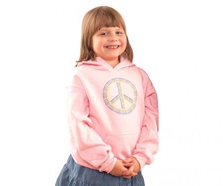 Girls Pink Sweatshirt With Peace Sign