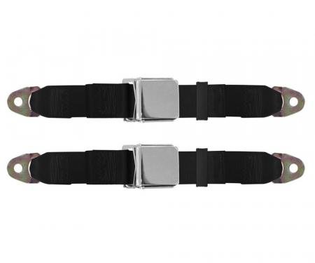 Seatbelt Solutions 1963-1967 Corvette Universal Lap Belt with Chrome Lift Latch, Pair