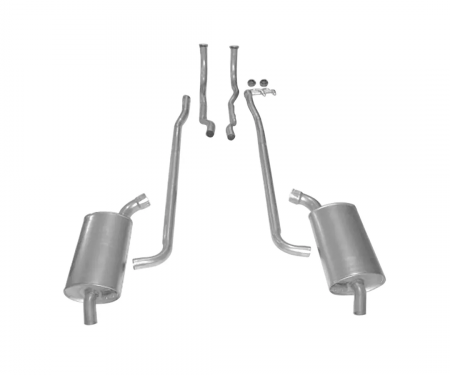 Corvette Exhaust System, Small Block 250hp, Aluminized 2" With Manual Transmission, 1964-1965