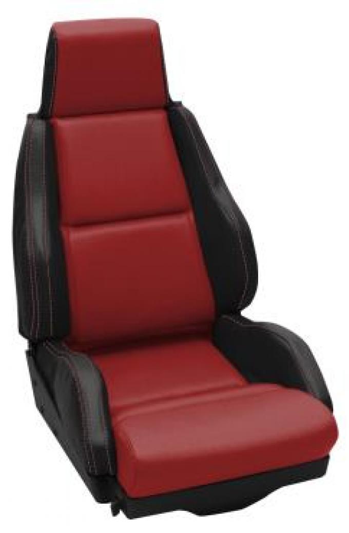 CA 1986-1988 Chevrolet Corvette Custom 100% Leather Seat Covers Sport Black & Red 44232