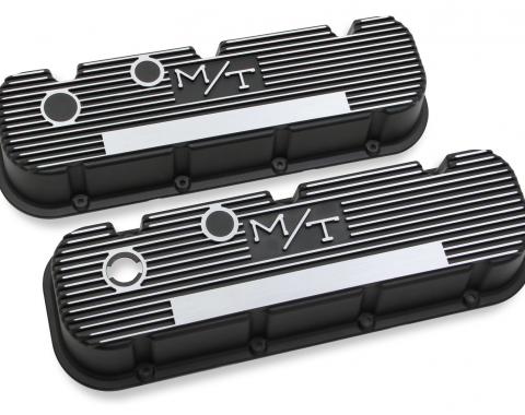 Holley M/T Valve Covers, Vintage Style, Finned, BBC, Satin Black 241-85