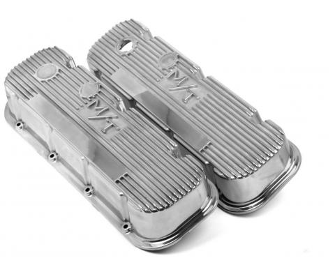 Holley M/T Valve Covers, Vintage Style, Finned, BBC, Polished 241-84