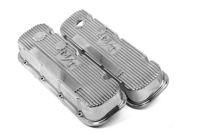 Holley M/T Valve Covers, Vintage Style, Finned, BBC, Polished 241-84