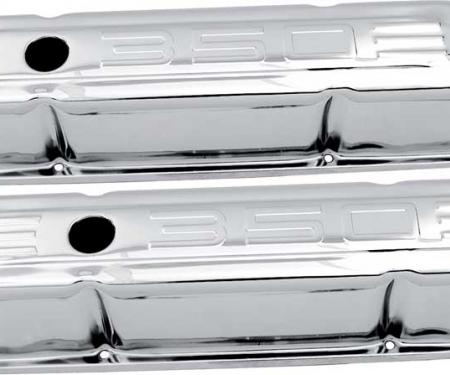 OER 1968-81 Chevrolet, Chrome Valve Covers, "350" Logo, Tall Profile T9841